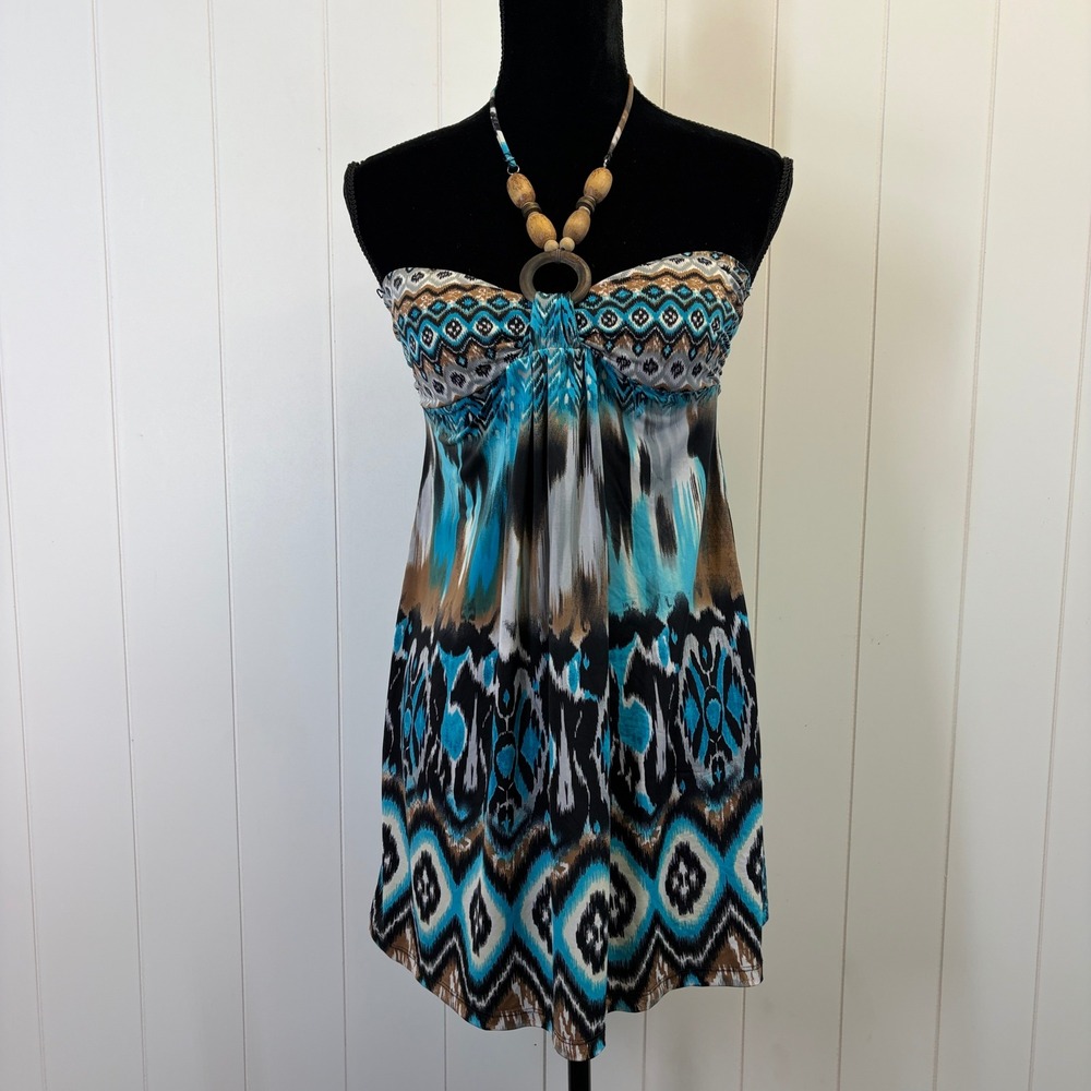 rue21 Y2K Babydoll Halter Top Women Size S Summer Resortwear Vacation Beachy